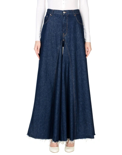 Shop Mm6 Maison Margiela Denim Pants In Blue