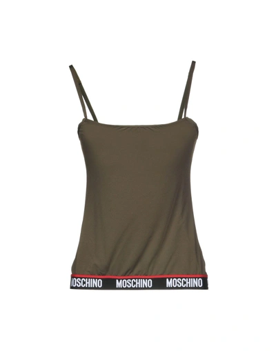 Shop Moschino Tank Top In Military Green