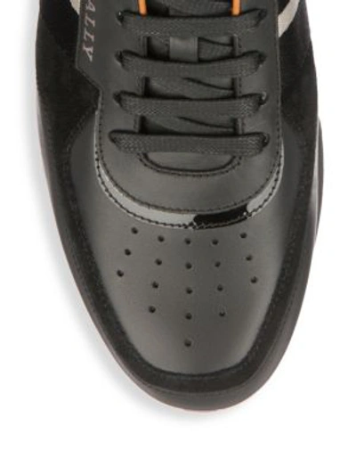Shop Bally Aston Leather Sneakers In Black