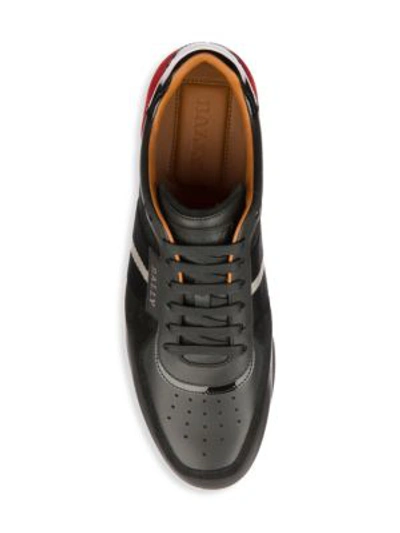 Shop Bally Aston Leather Sneakers In Black