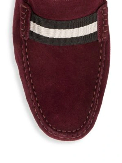 Shop Bally Pearce Suede Drivers In Vino