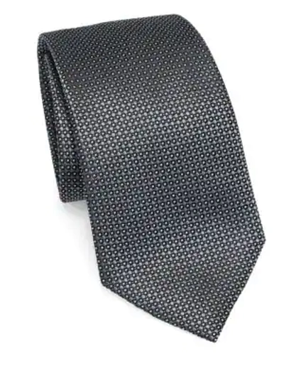 Shop Emporio Armani Silk Dot Tie In Grey