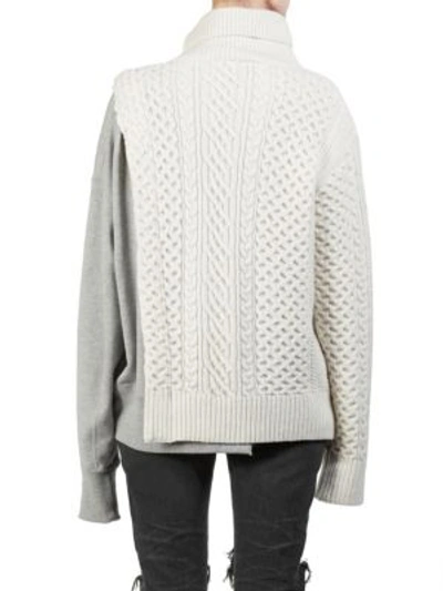 Shop Sacai Wool Sweatshirt Pullover In Off White