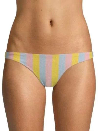Shop Solid & Striped The Rachel Striped Bikini Bottom In Maui Shimmer