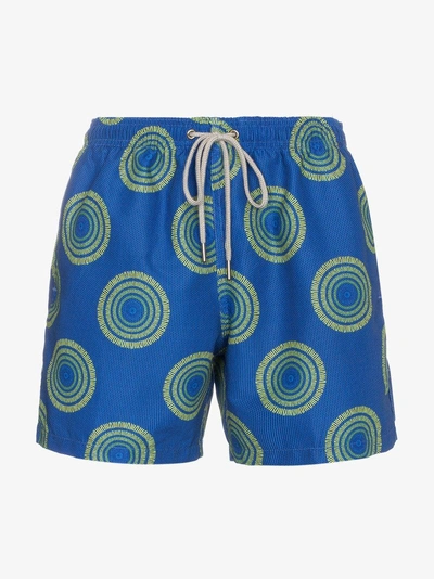 Shop Okun Ali Shwe Shwe Print Swim Shorts In Blue