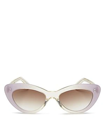 Shop Illesteva Women's Pamela Cat Eye Sunglasses, 52mm In Champagne/lilac/brown