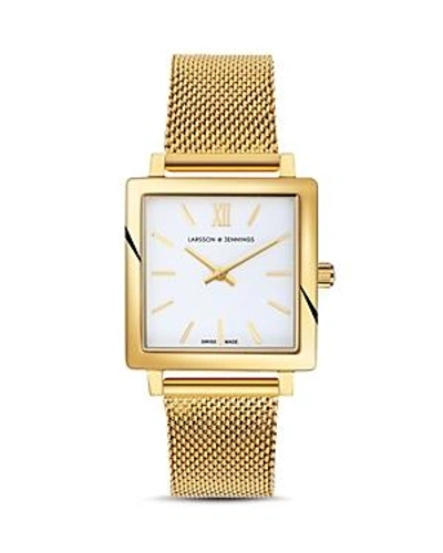 Shop Larsson & Jennings Norse Watch, 27mm X 34mm In White/gold