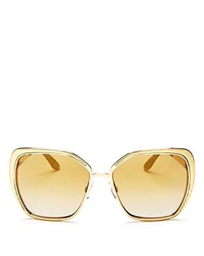 Shop Dolce & Gabbana Women's Mirrored Square Sunglasses, 56mm In Gold/brown Gold
