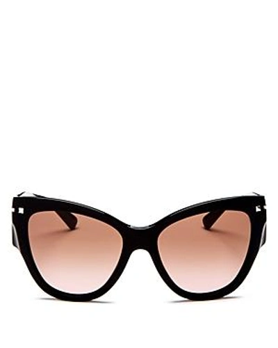 Shop Valentino Women's Cat Eye Sunglasses, 55mm In Black/brown Pink