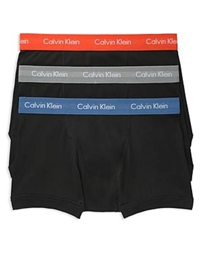 Shop Calvin Klein Trunks, Pack Of 3 In Black Orange/gray/blue