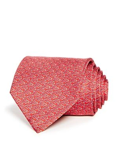 Shop Ferragamo Fast Turtle Print Classic Tie In Red