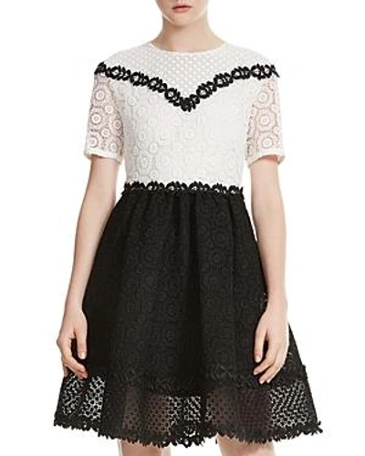 MAJE RENALD COLOR-BLOCK LACE DRESS E18RENALD