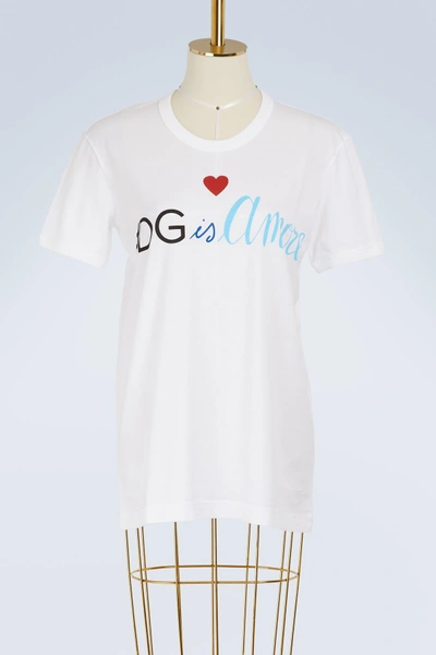 Shop Dolce & Gabbana Dg Is Amore T-shirt In White