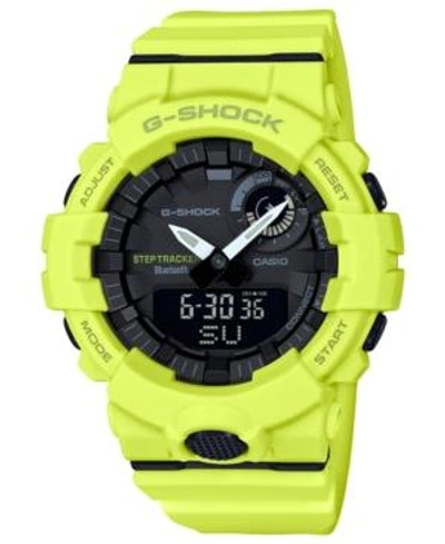 Shop G-shock Men's Analog-digital Step Tracker Yellow Resin Strap Watch 48.6mm