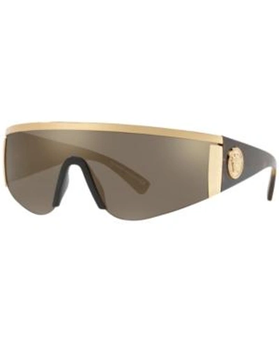 Shop Versace Sunglasses, Ve2197 40 In Gold/light Brown Mirror Gold