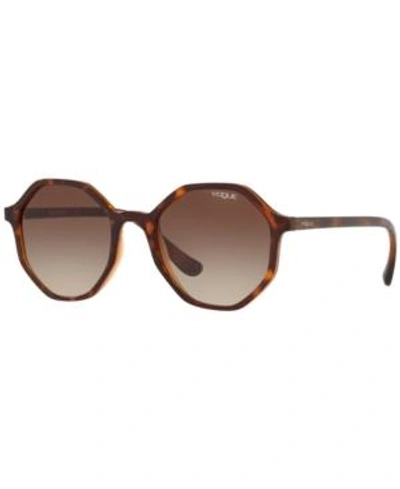 Shop Vogue Eyewear Sunglasses, Vo5222s 52 In Dark Havana/light Brown Transp/brown Gradient