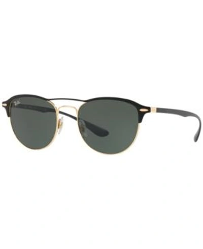 Shop Ray Ban Ray-ban Sunglasses, Rb3596 In Gold Top On Matte Black/dark Green