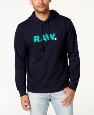 Shop G-star Raw Men's Graphic-print Hoodie In Sartho Blue