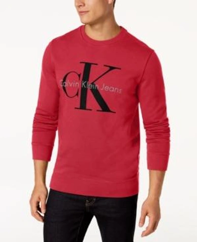 Shop Calvin Klein Jeans Est.1978 Men's Logo Sweatshirt In Tango Red