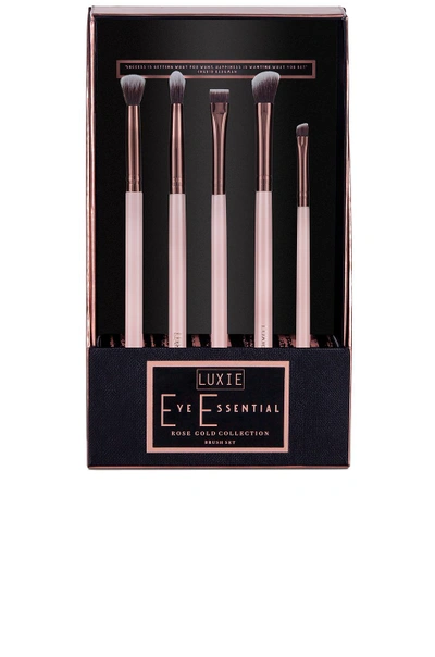 Shop Luxie Rose Gold Eye Essential Brush Set In N,a
