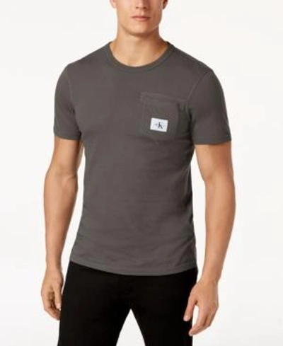 Shop Calvin Klein Jeans Est.1978 Men's Logo Chest Pocket T-shirt In Titan Grey