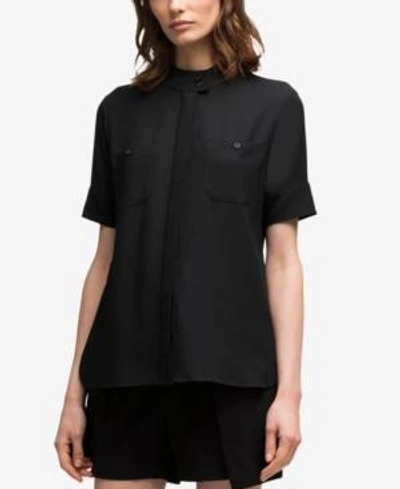 Shop Dkny High-low Shirt, Created For Macy's In Black