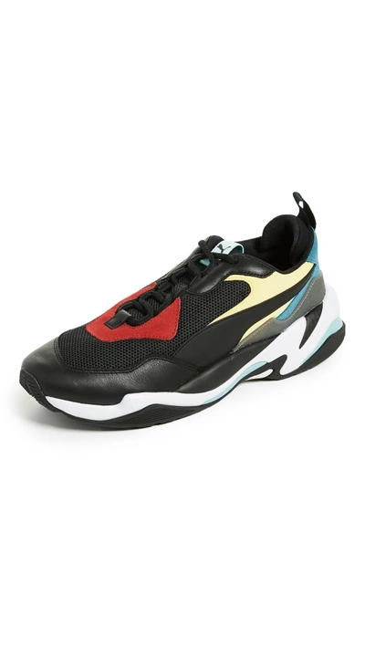 Puma Men's Thunder Spectra Color-block Low-top Sneakers In  Black/black/white