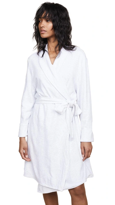 Shop Eberjey Leonor Collar Robe In Ice Grey