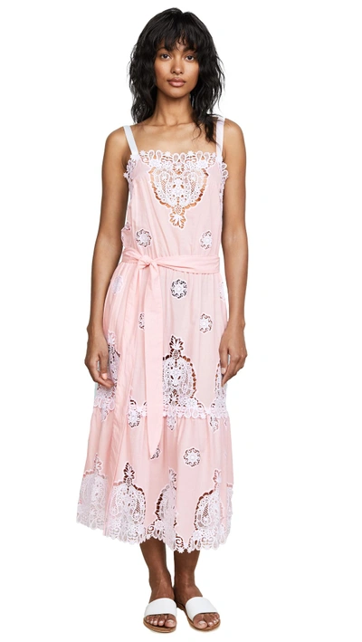 Shop Miguelina Esme Versailles Midi Dress In Petal Pink