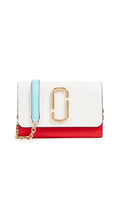 Shop Marc Jacobs Snapshot Wallet On A Chain In Porcelain