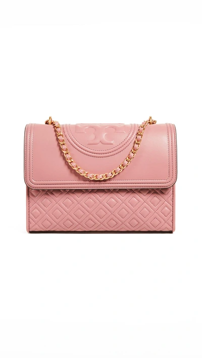 Shop Tory Burch Fleming Convertible Shoulder Bag In Pink Magnolia