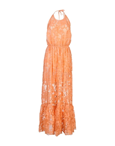 Shop Msgm Long Dresses In Salmon Pink