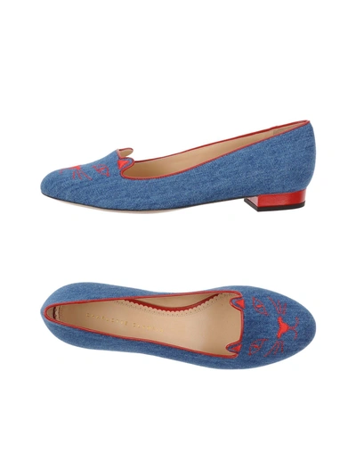 Shop Charlotte Olympia Loafers In Blue