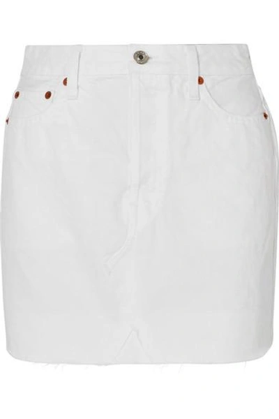 Shop Re/done Denim Mini Skirt In White