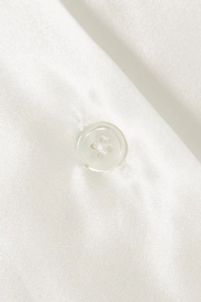 Shop Ann Demeulemeester Asymmetric Silk-satin Blouse In White
