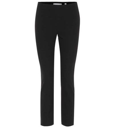 Shop Vince Stretch-cotton Pants In Black