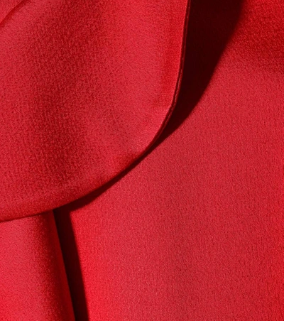 Shop Valentino Crêpe Cape Dress In Red