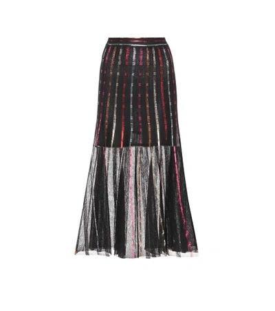 Shop Alexander Mcqueen Silk-blend Skirt In Black