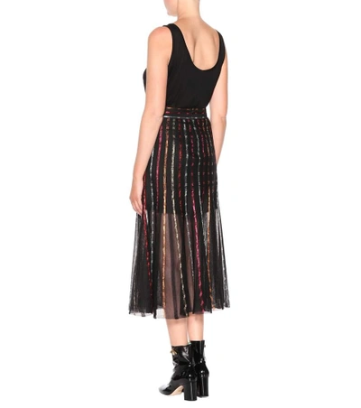 Shop Alexander Mcqueen Silk-blend Skirt In Black