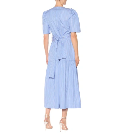 Shop Stella Mccartney Striped Cotton Dress In Blue
