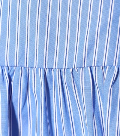 Shop Stella Mccartney Striped Cotton Dress In Blue