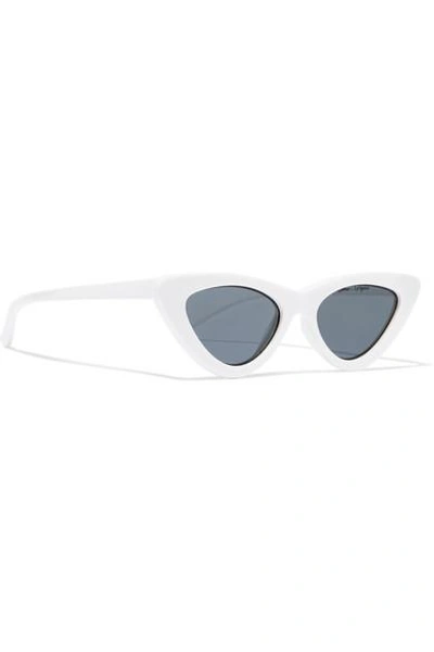 Shop Le Specs Adam Selman The Last Lolita Cat-eye Acetate Sunglasses In White