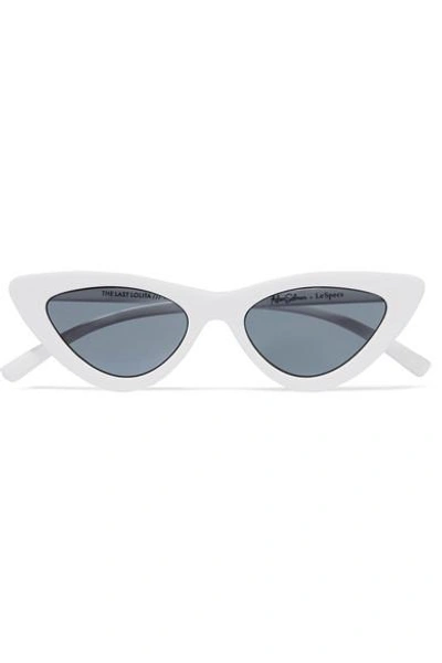Shop Le Specs Adam Selman The Last Lolita Cat-eye Acetate Sunglasses In White