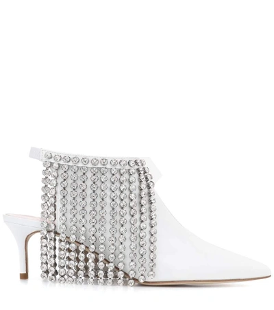 Shop Christopher Kane Crystal Patent Leather Ankle Boots In White