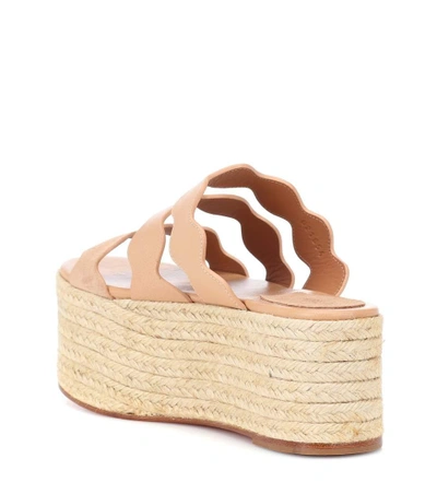 Shop Chloé Lauren Leather Platform Sandals In Pink