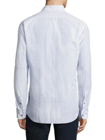 Shop Vilebrequin Jacquard Cotton Shirt In White Navy