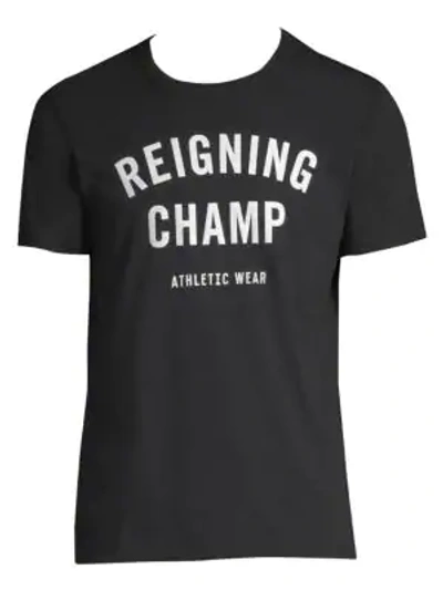 Shop Reigning Champ Cotton Logo Tee In Black White