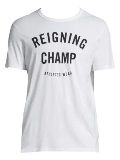 Shop Reigning Champ Cotton Logo Tee In Black White