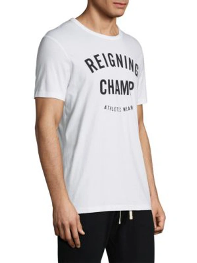 Shop Reigning Champ Cotton Logo Tee In Black White