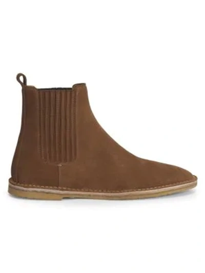 Shop Saint Laurent Nino Suede Chelsea Boots In Land